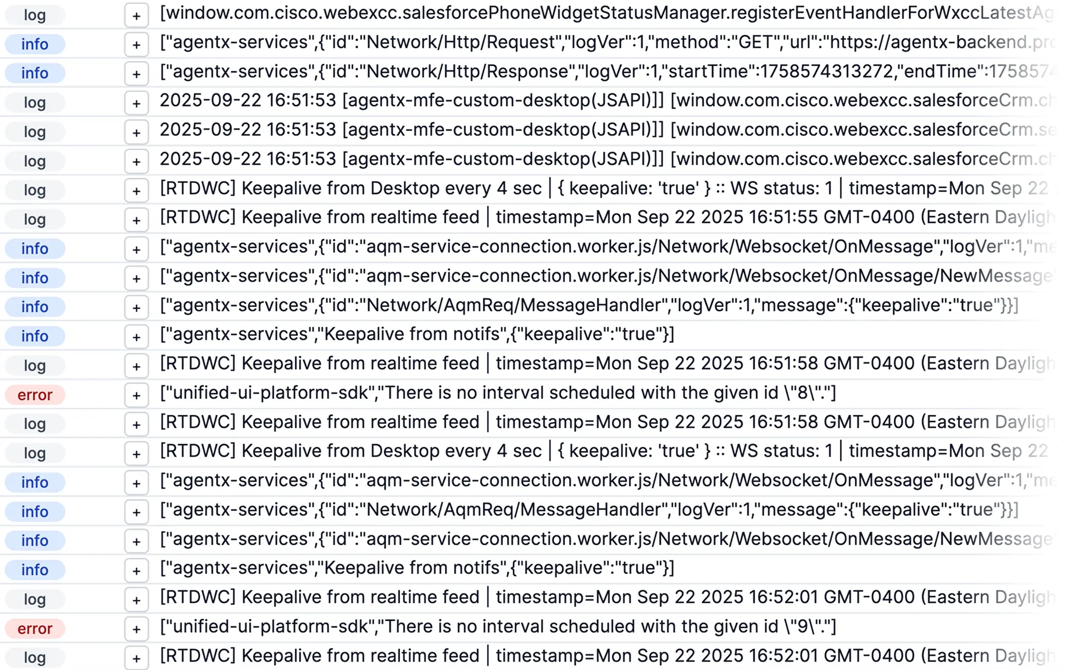Browser logs